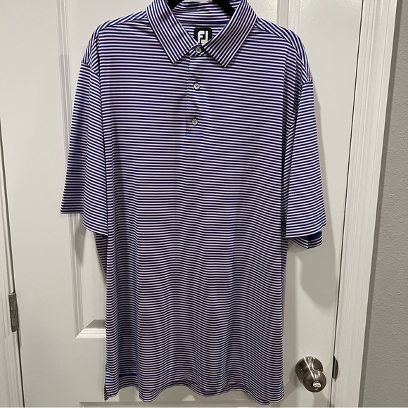 FootJoy Other - FOOTJOY Men’s Golf Polo - Pink & Blue Stripe
